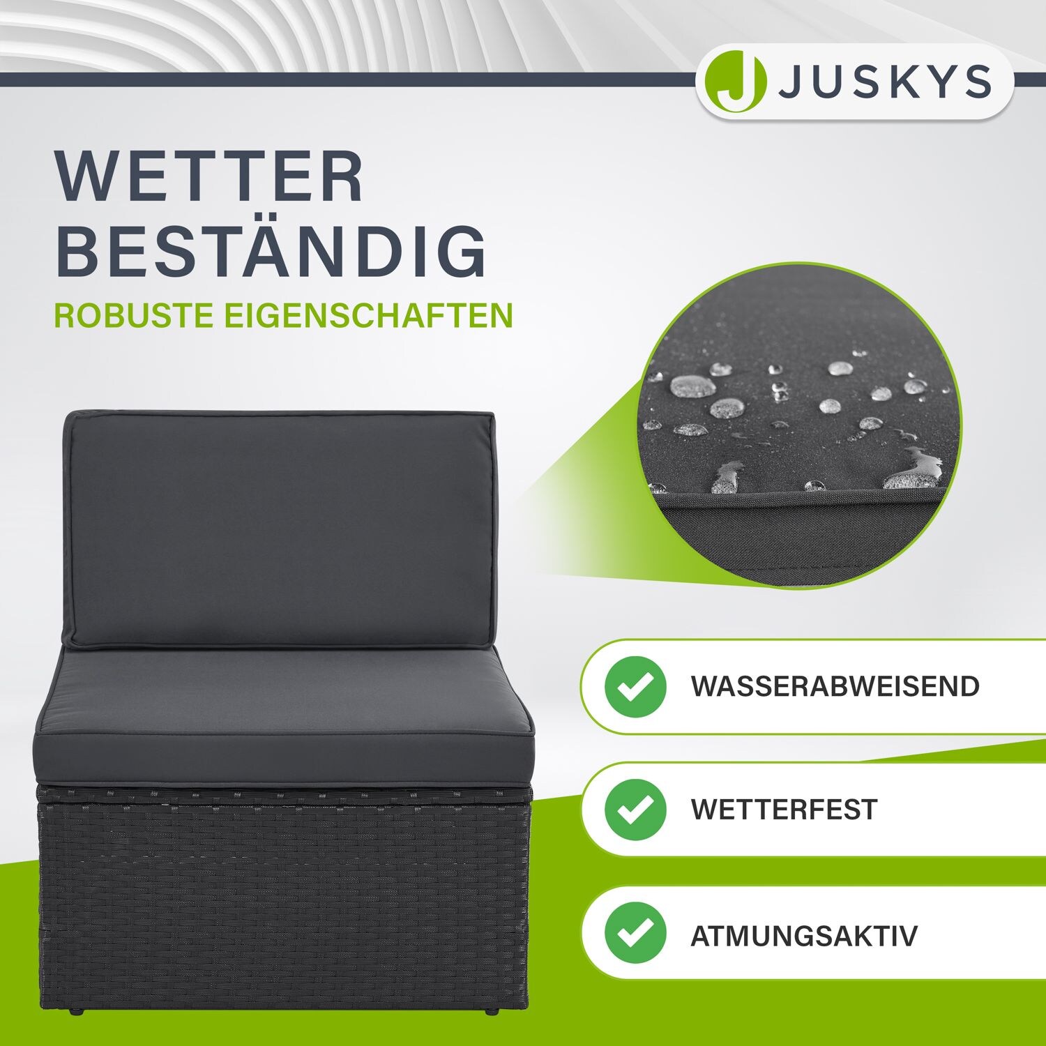 Juskys Polyrattan Gartenmöbel Set Salou - Outdoor Lounge für 6 Personen, wetterfest - Schwarz