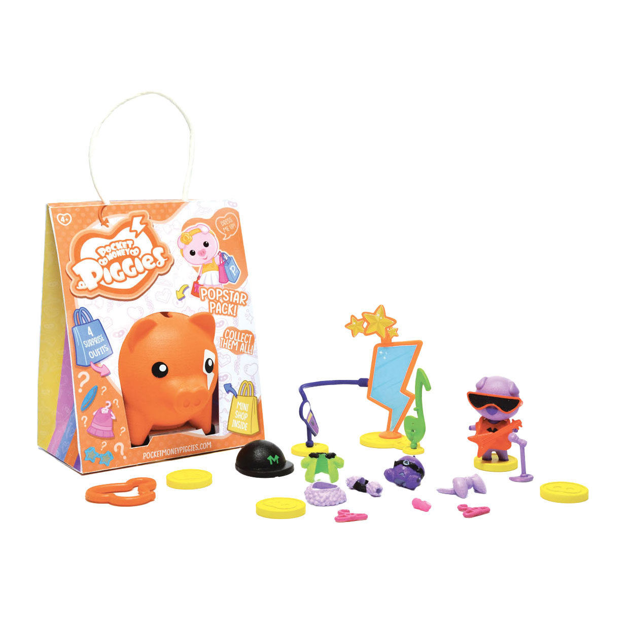 Pockey Money Piggies Speelfiguur met Spaarpot- Popstar Pack