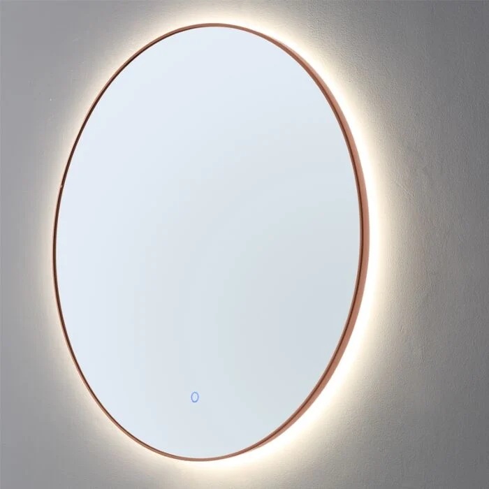 Lambini Designs Rodo ronde spiegel 60cm met spiegelverwarming en indirecte dimbare verlichting brons