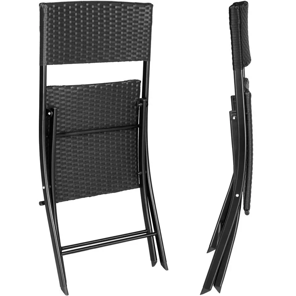 tectake Wicker balkonset Trevi, Zwart