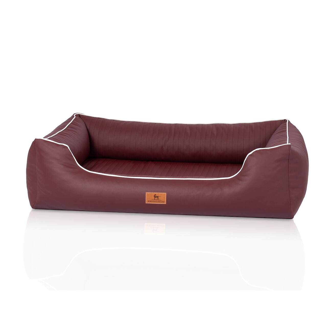 Knuffelwuff orthopädisches Hundebett aus Kunstleder Lovelock bordeaux M-L