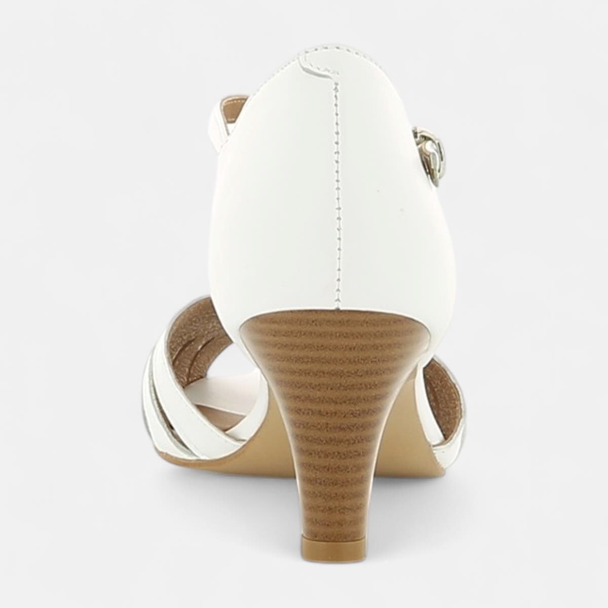 Nu-pieds à talon Femme en cuir blanc