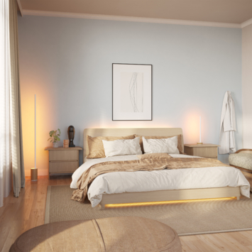 Philips gradient signe tafellamp wit en hout