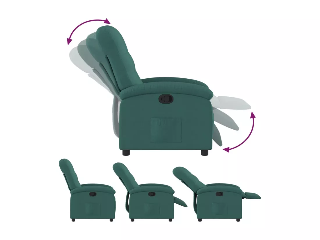 Fauteuil inclinable Vert foncé Tissu