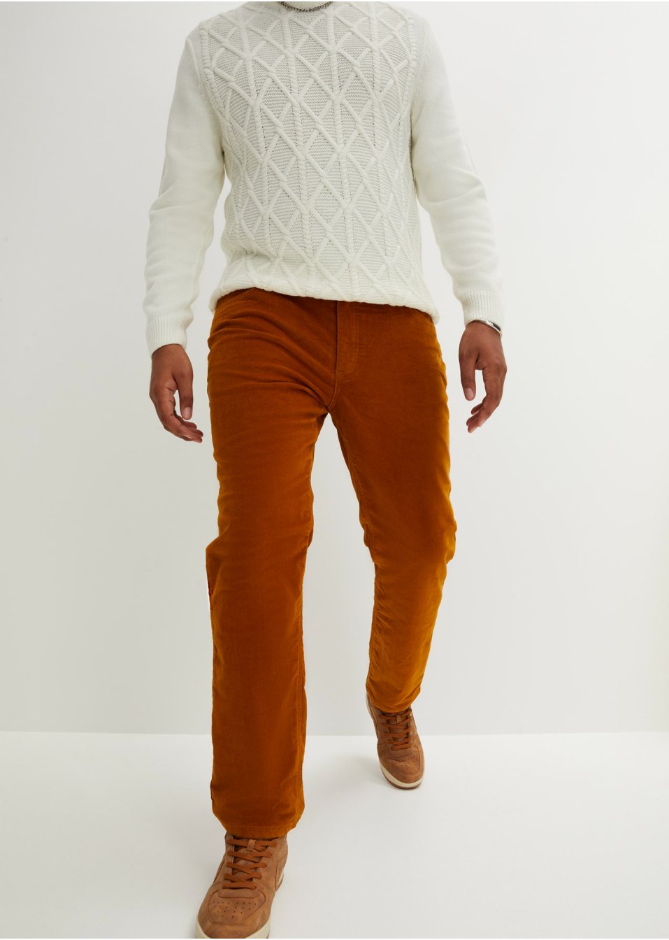 Pantalon thermo velours côtelé Regular Fit, Straight