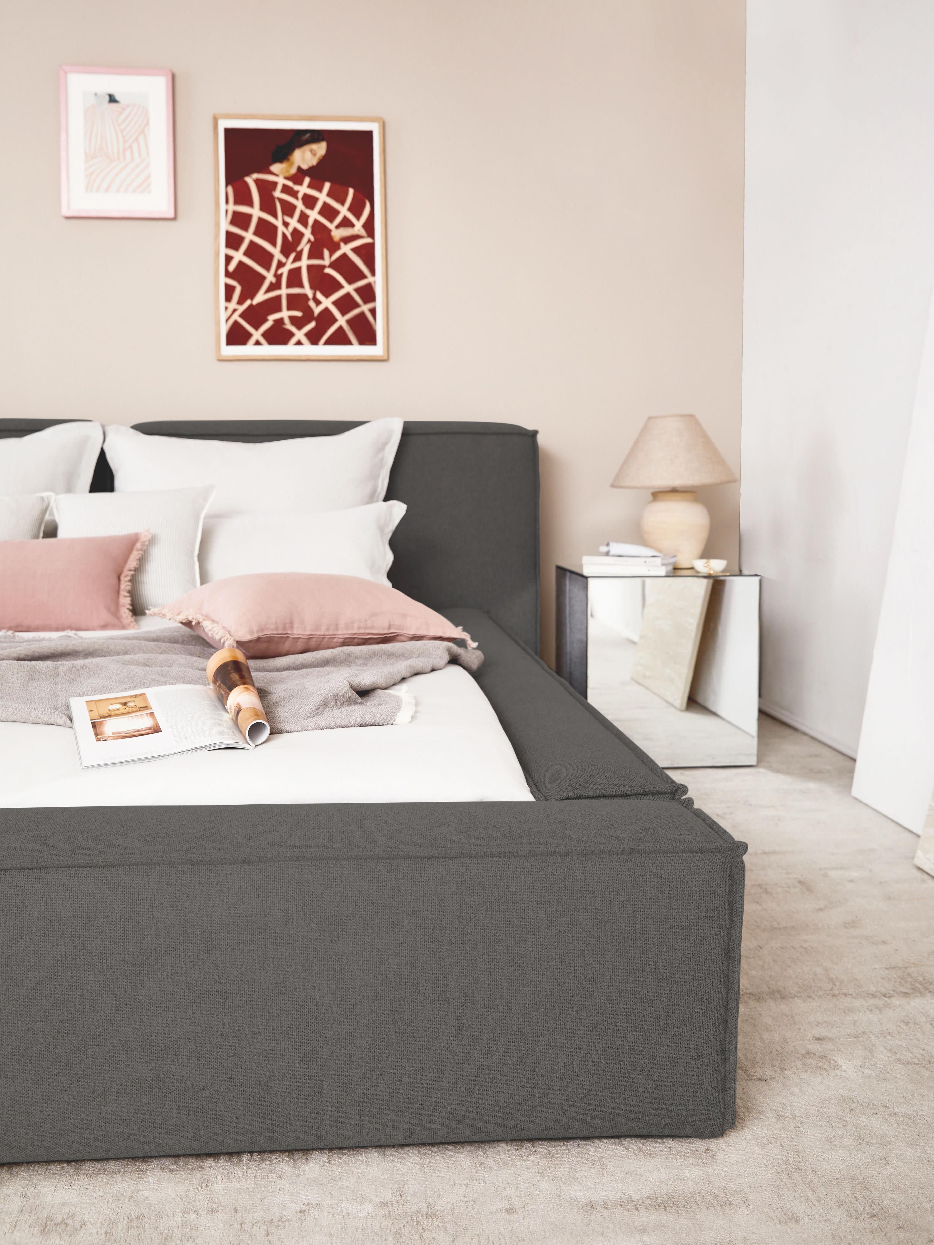 Gestoffeerd bed Lennon met opbergruimte