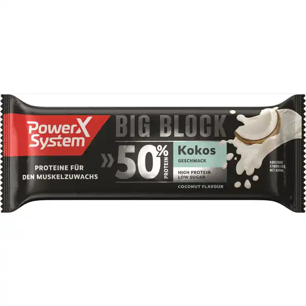 Protein Big Block Eiweiß Riegel Cocos Geschmack