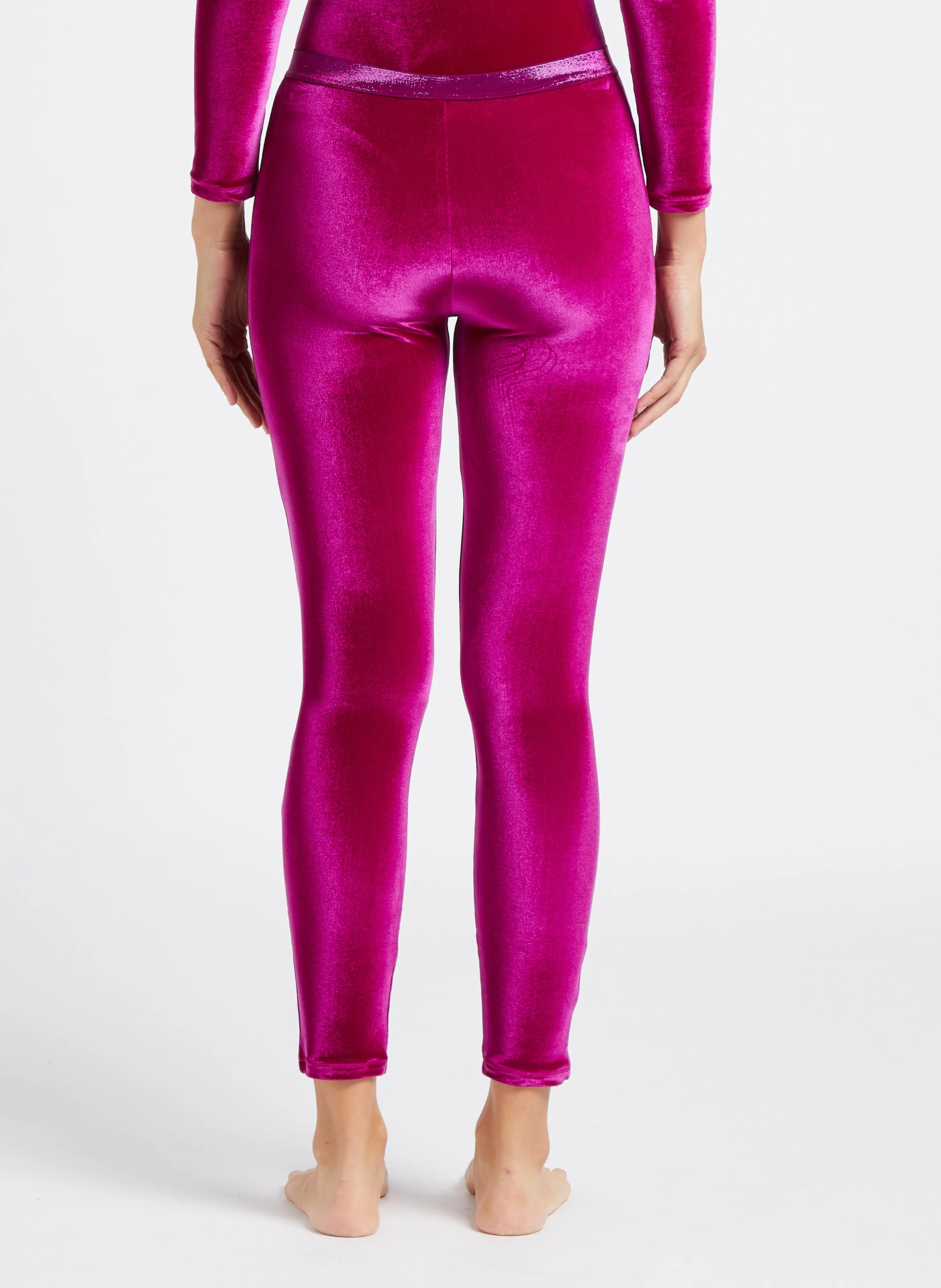 GARY - Legging taille haute en velours| Rose