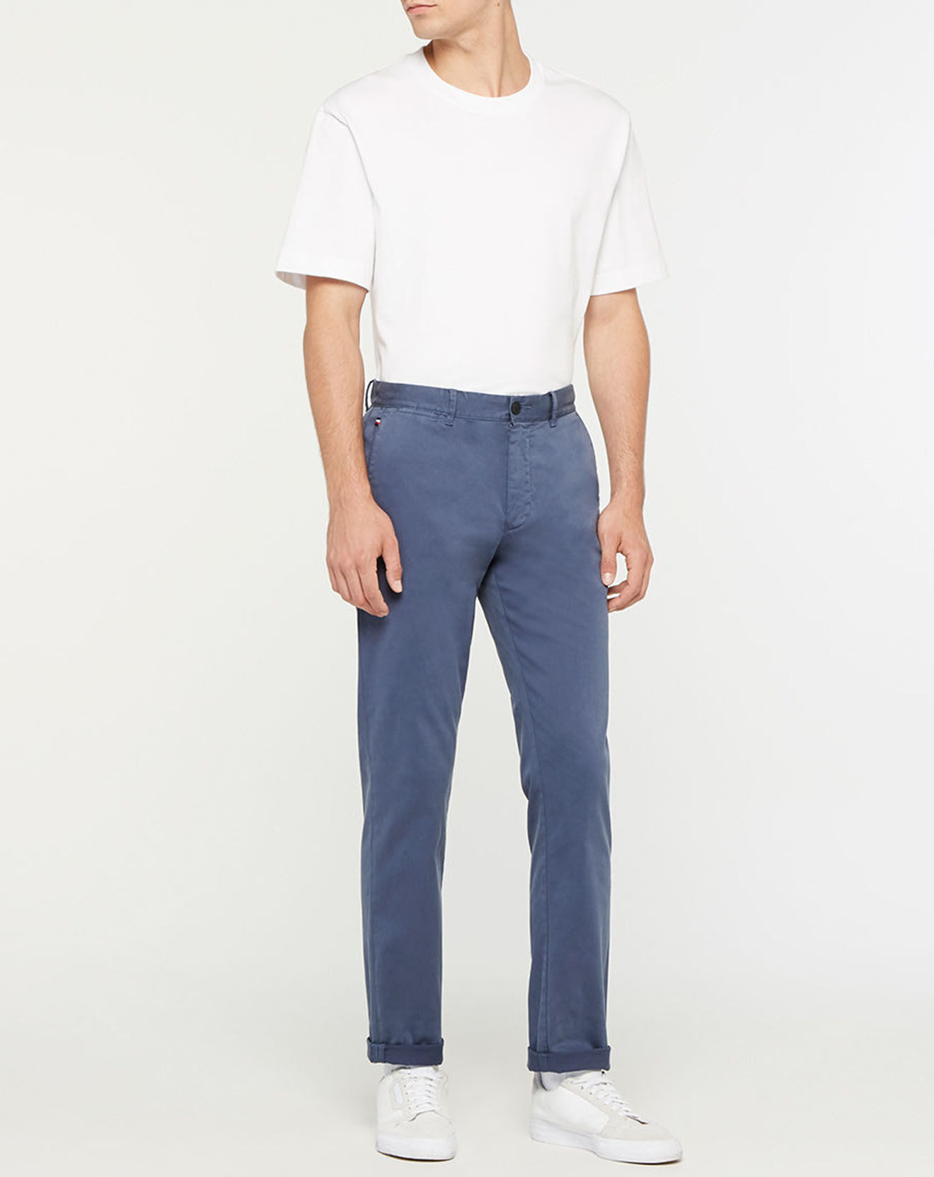 Tommy Hilfiger Pantalon chino ajusté Denton Flex Satin bleu