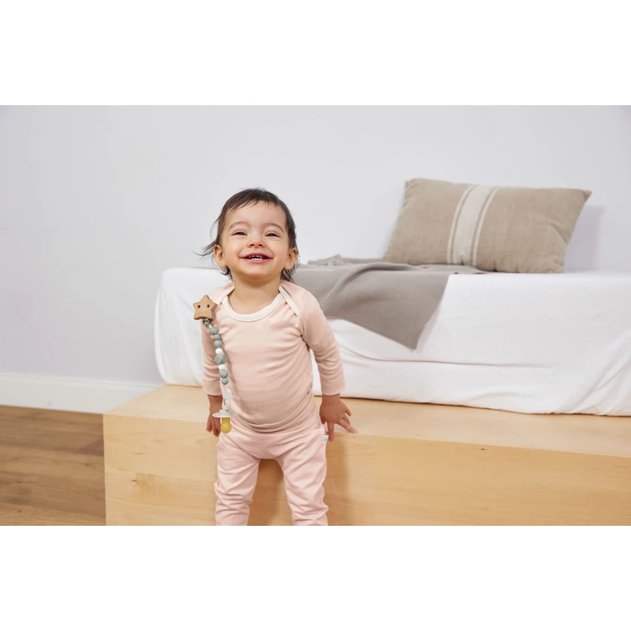LÄSSIG Soother Holder WoodSilicone Little Universe Olive