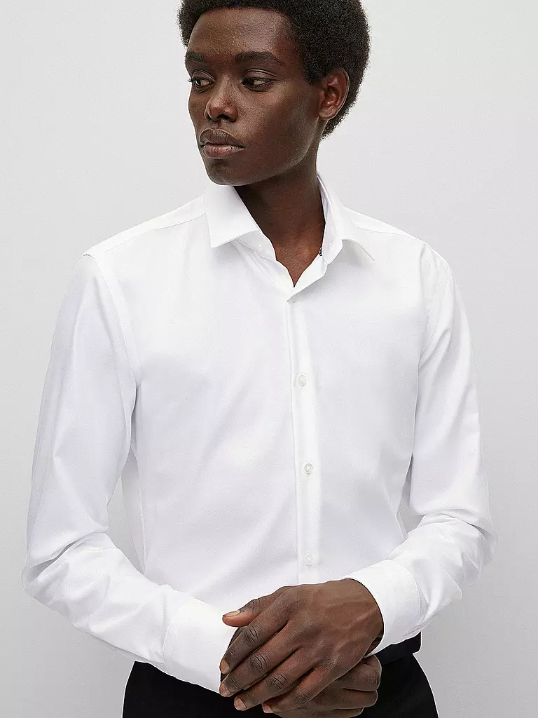 BOSS Hemd Slim Fit HANK weiss