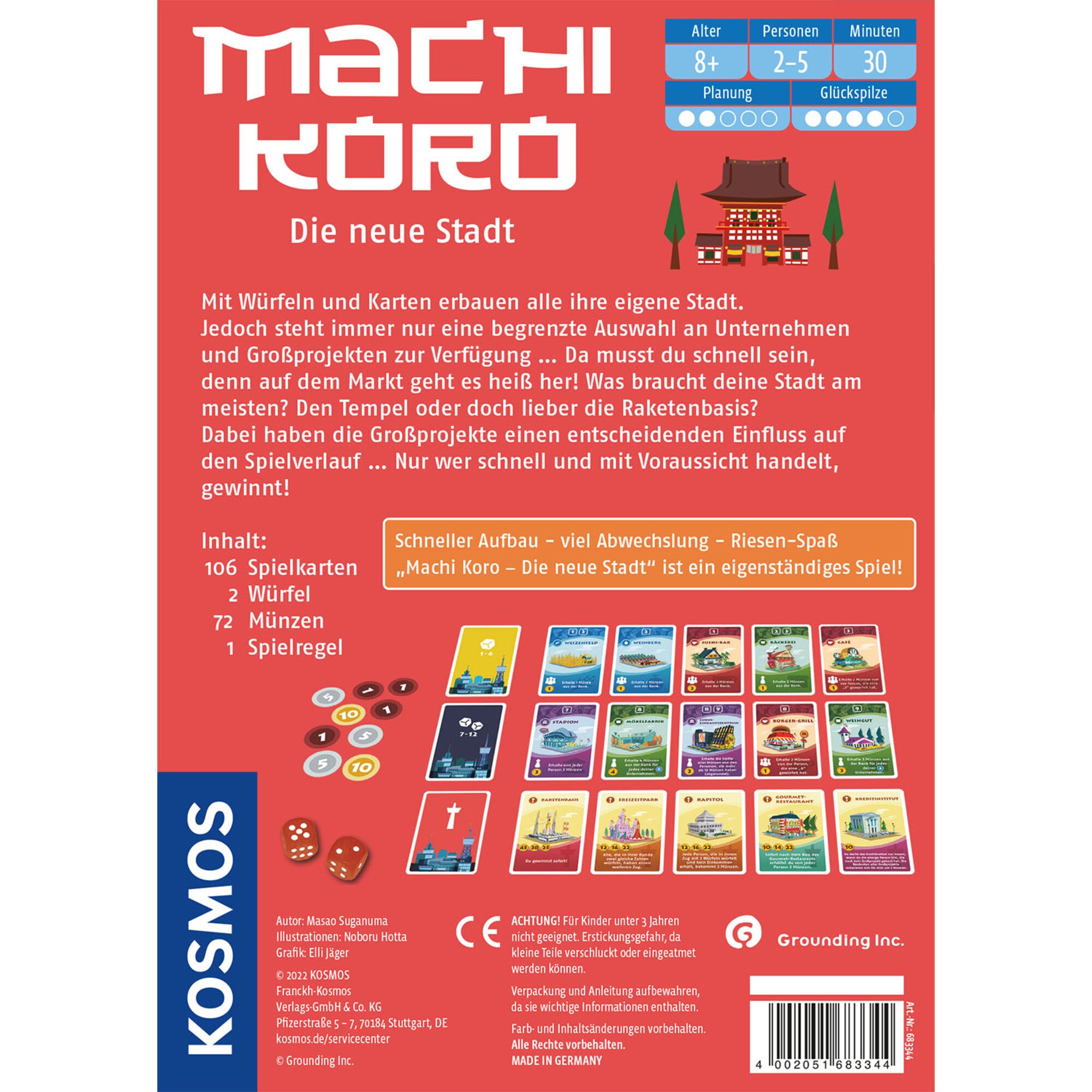 Kosmos Kartenspiel Machi Koro - Die neue Stadt