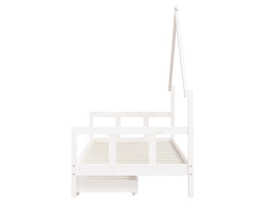 VIDAXL - Lit enfant Cadre de lit d'enfants tiroirs blanc 90x190 cm bois pin mass...
