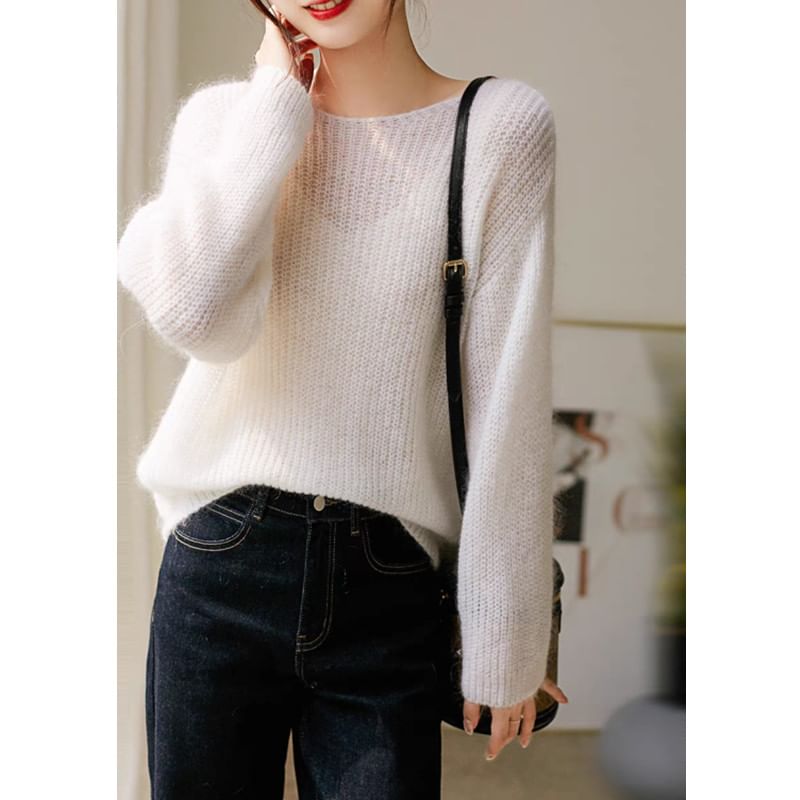 Angel Shine - Oversized zacht-pluizig gebreide top in 5 kleuren