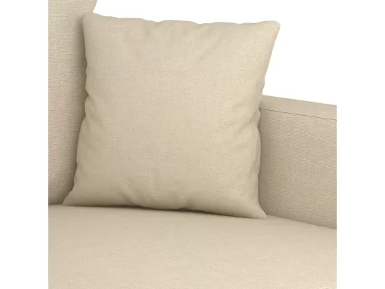 Ensemble de canapés 2 pcs avec coussins Crème Tissu