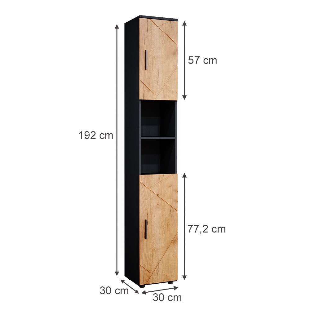 Vicco Hochschrank Badschrank Badezimmerschrank Irma 2 Türen Ablage 6 Fächer