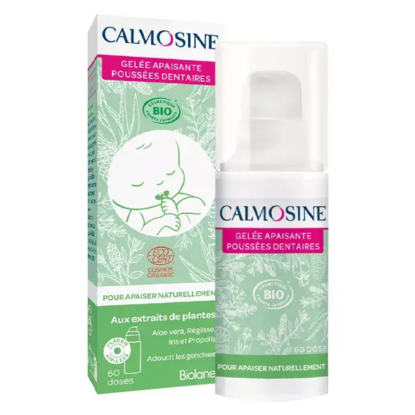 Calmosine Geleia Calmante para Dentição Orgânica para Primeiros Dentes do Bebê 15ml