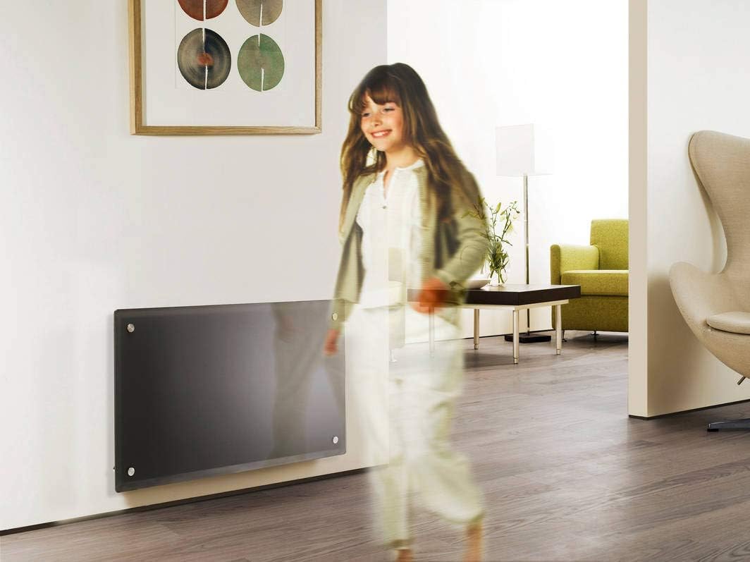 Adax Clea H - Elektroheizkörper - Schwarz, 600W | Heizkörper Elektrisch | Elektroheizung Wandmontage | Wandkonvektor - 340mm | Frostschutz, Wochenmodus, Thermostat, LED | Heizung Elektrisch