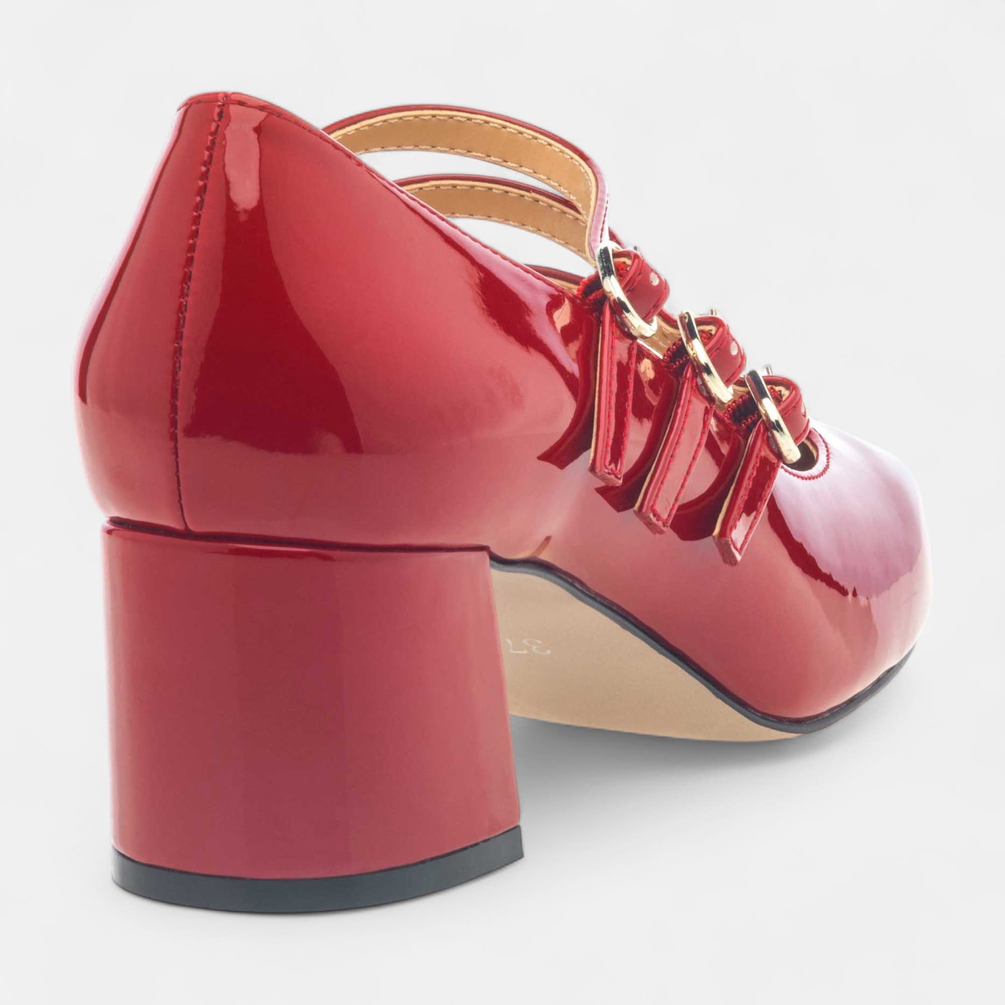 Babies à talon Femme rouge