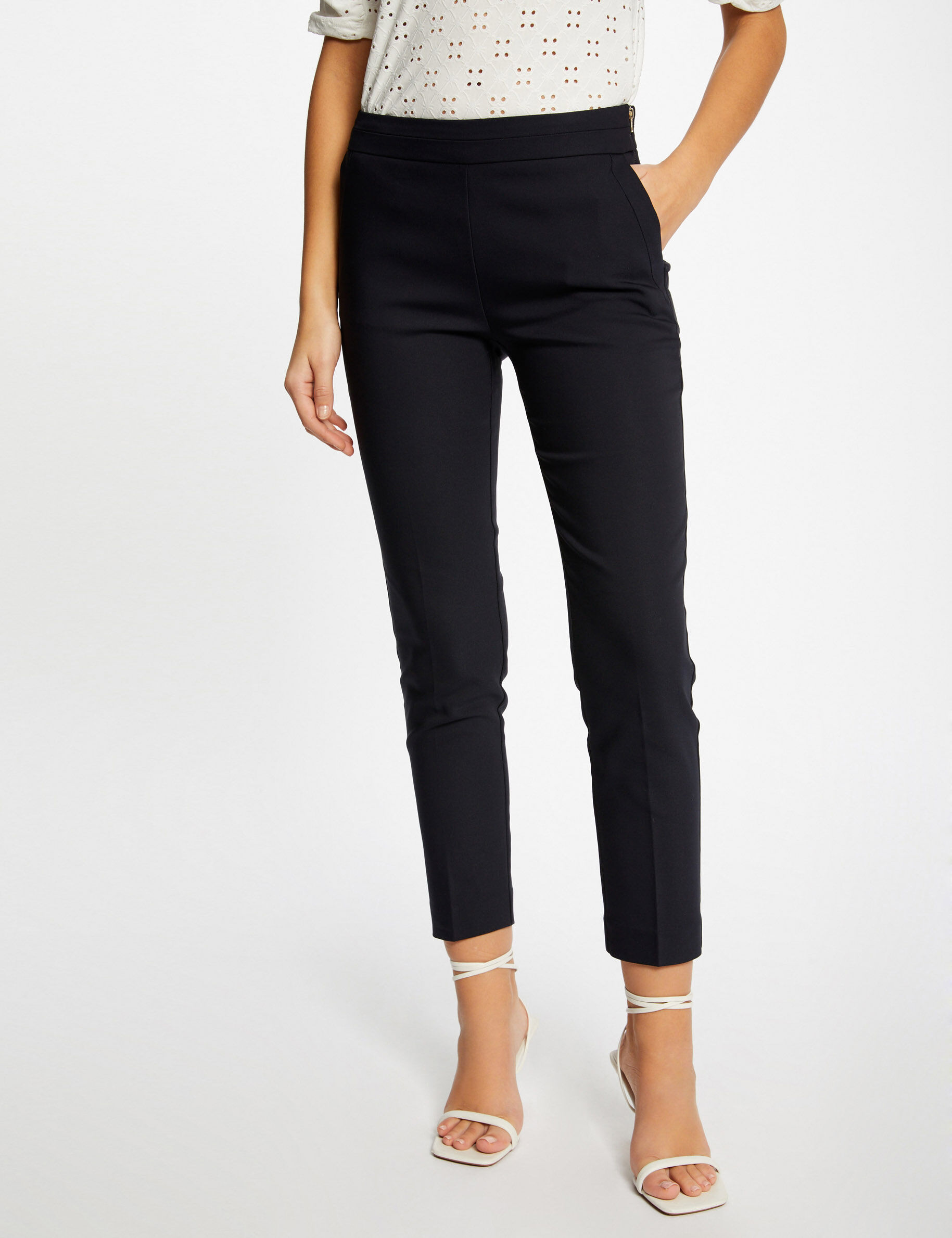 Pantalon cigarette 7/8ème marine femme - marine