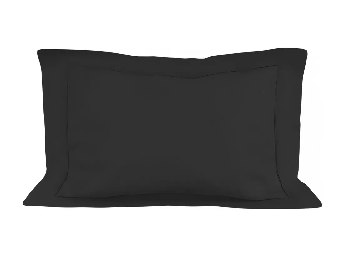 Taie d'oreiller en coton 50x75 cm PERCALE anthracite, par Soleil d'ocre