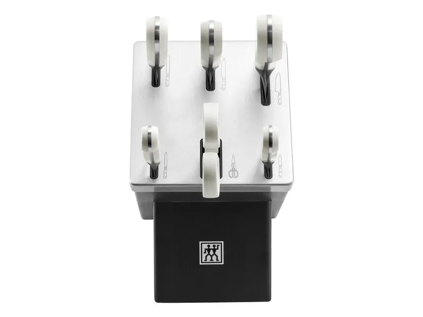 ZWILLING 38542-007-0, Kniv/bestik bloksæt, Rustfrit stål, Plast, Sølv, Sort, Hvid