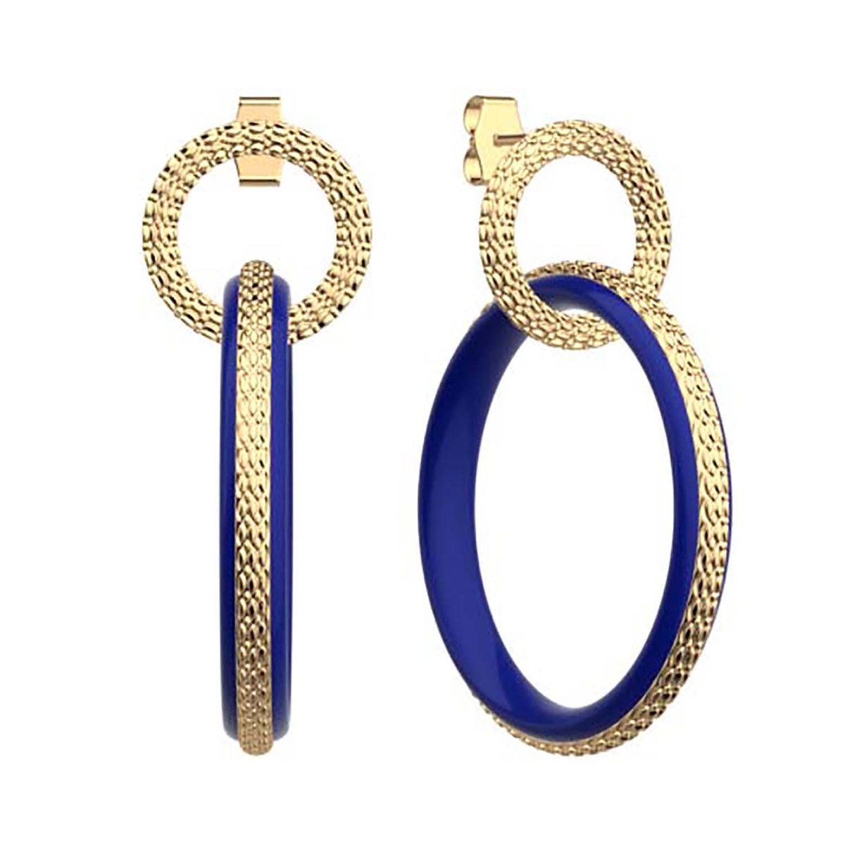 Boucles d'oreilles Les Georgettes laque bleu marineCollection Les Cadettes