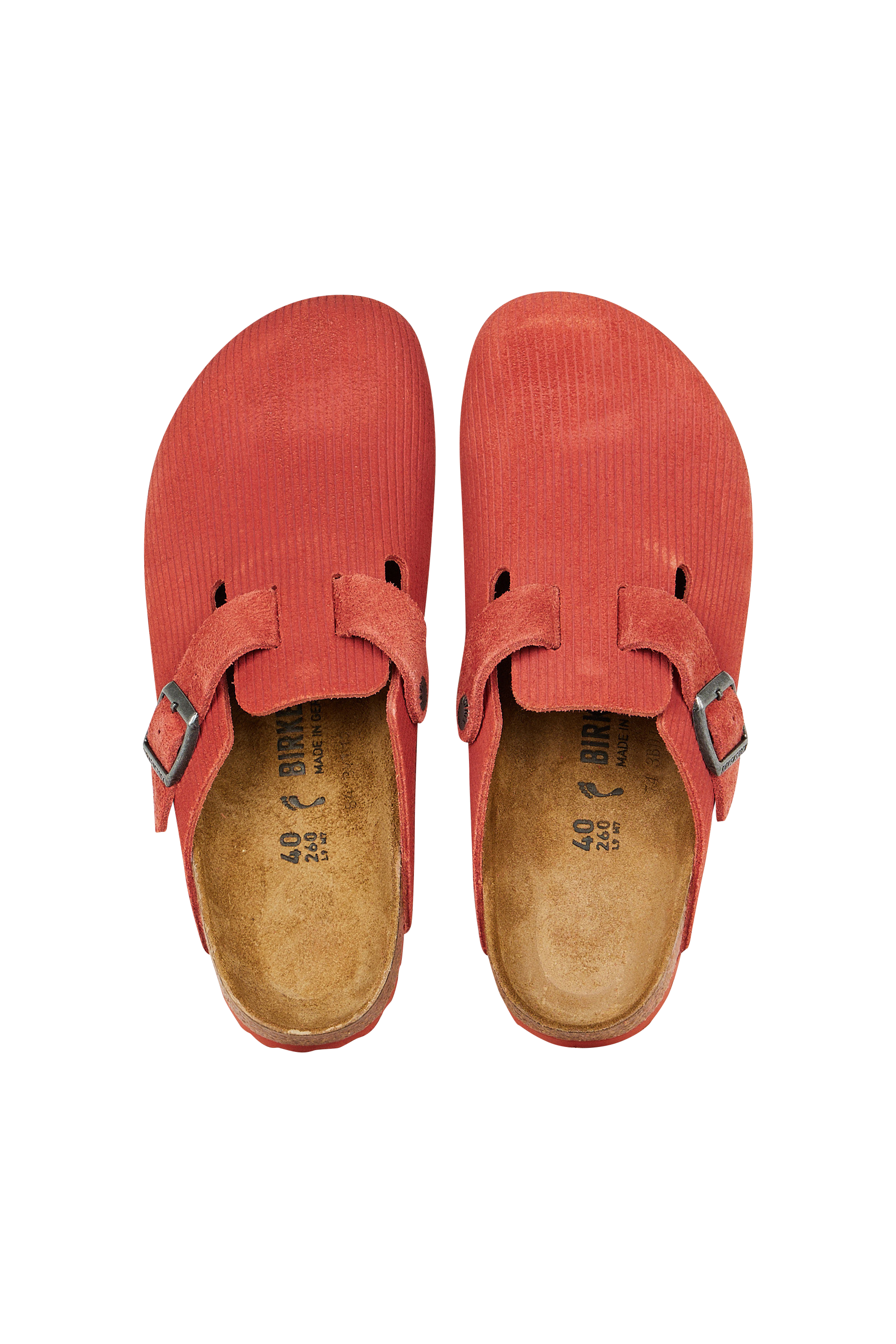 BIRKENSTOCK Mules Boston VL Corduroy Sienna Red Rouge