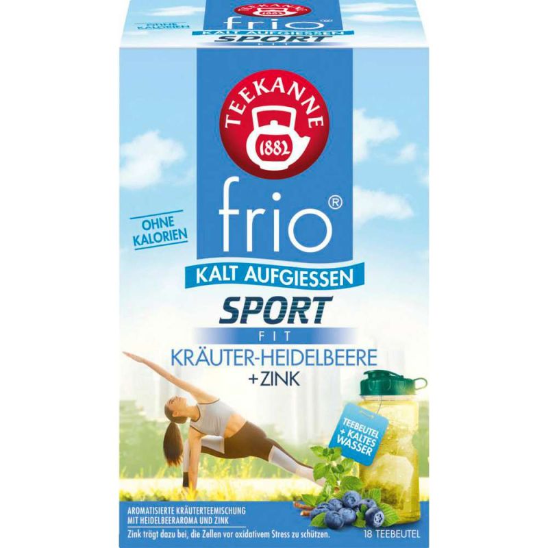 Teekanne Instant Tee frio Sport, Kräuter-Heidelbeere MHD:31.12.24