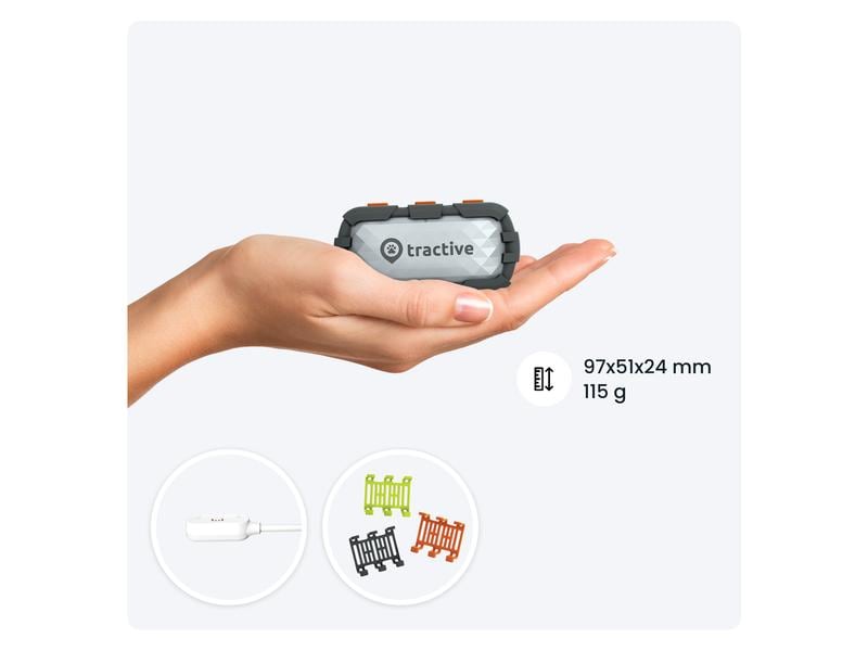 tractive GPS-Tracker DOG XL Adventure Edition, Grau GPS Tracker für grosse Hunde