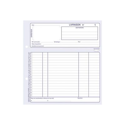 ELVE - Manifold Carnet de livraisons - 50 tripli - 21 x 21 cm