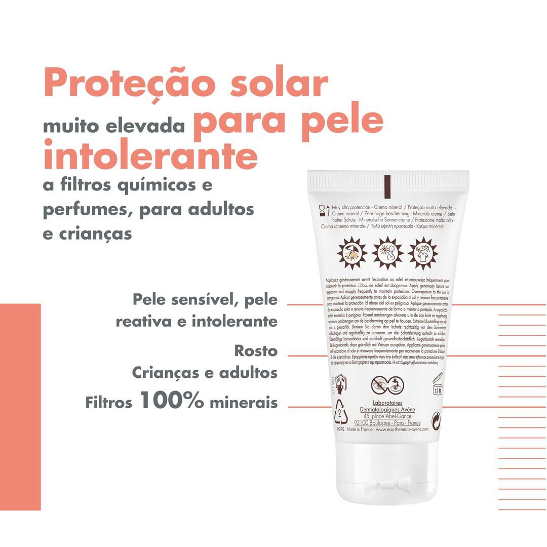 AVENE  Protetor Solar Creme Mineral SPF50+ - 50ml