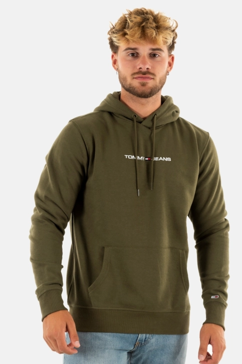 sweat tommy jeans reg linear mr1 drab olive green