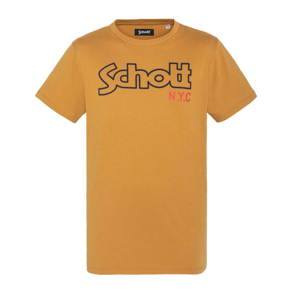 Schott T-shirt Ocre Homme Schott Vintage