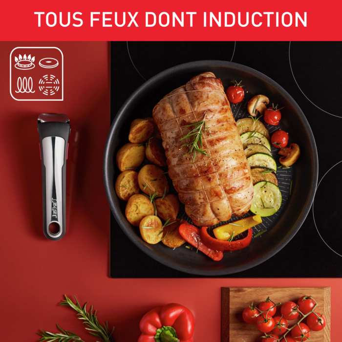 Ingenio Unlimited, Batterie de cuisine 13pcs, Antiadhésif, Induction