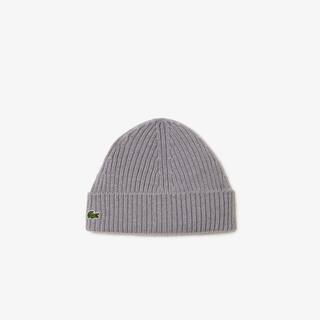 Bonnet en laine côtelée Casquettes & Bonnets - Gris - Lacoste - Garçon