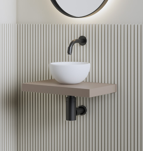 Gliss Design Leto fonteinplank 40x25cm taupe