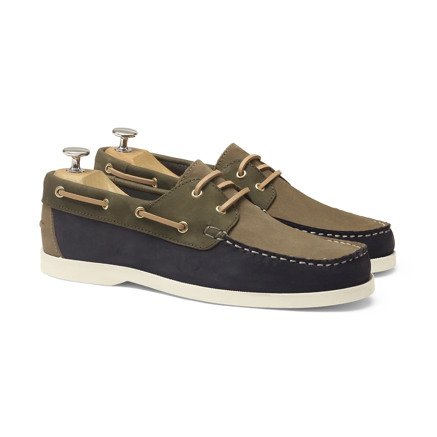 Bato-Chaussure bateau en nubuck marine & kaki