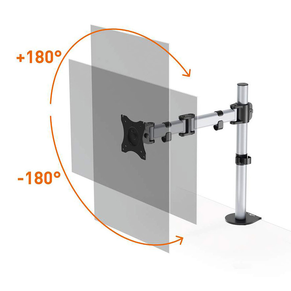 Durable Support de moniteur Select pour 1 écran avec double système de fixation