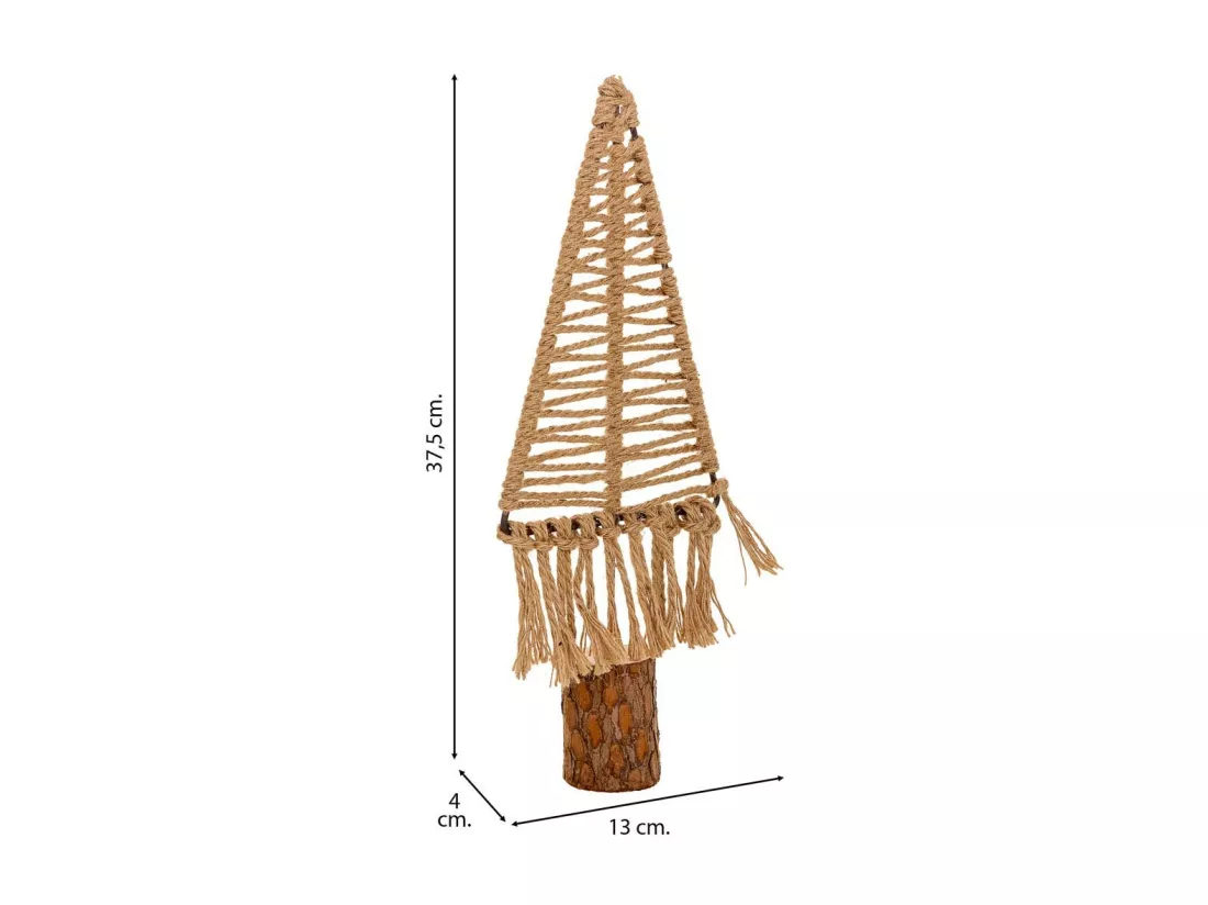 Arbre décoratif en coton tressé marron 13x01x37.5h