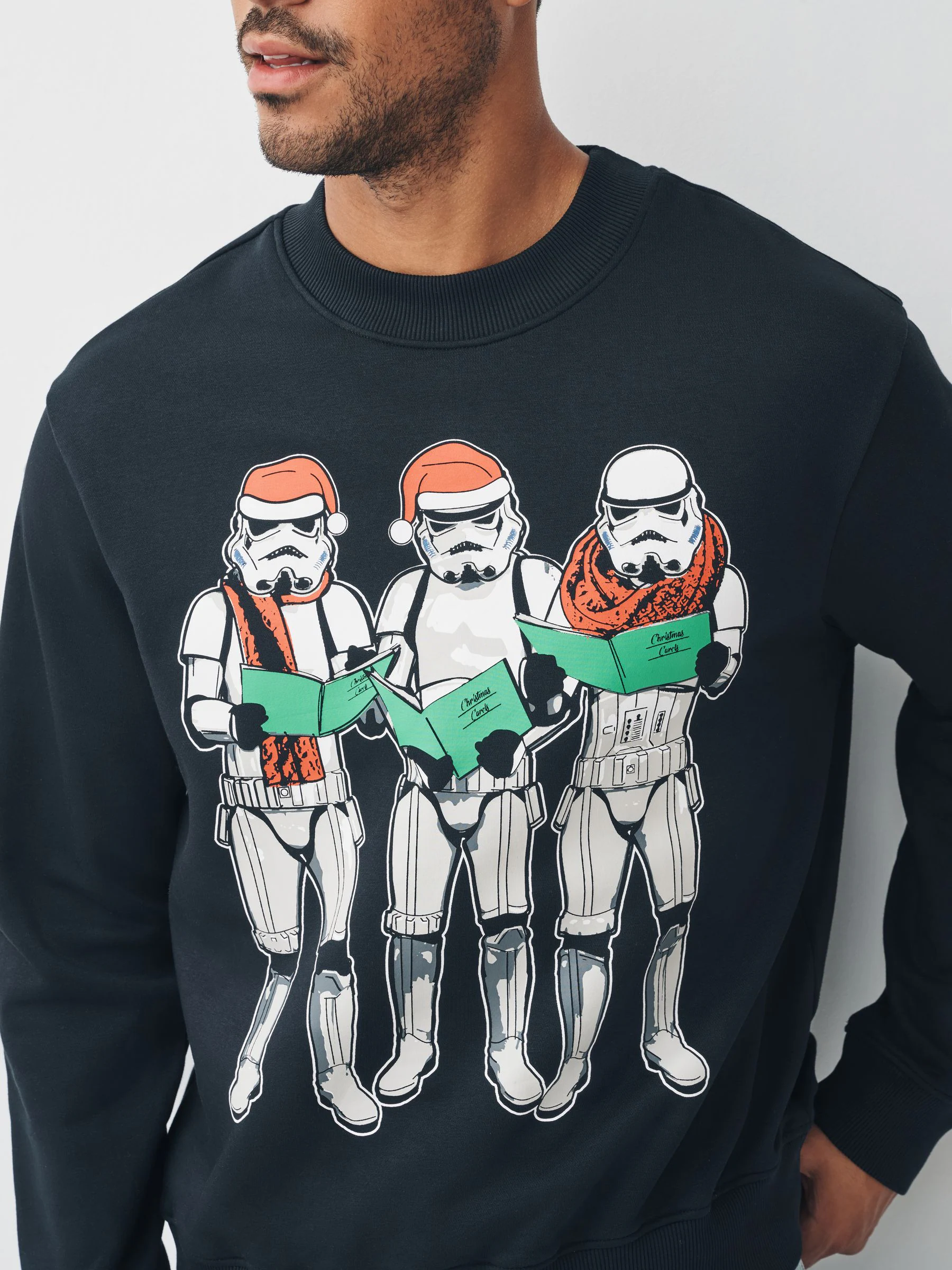 Zwart - Star Wars Stormtrooper Kerstmis Graphic Licentie Ronde hals Sweatshirt