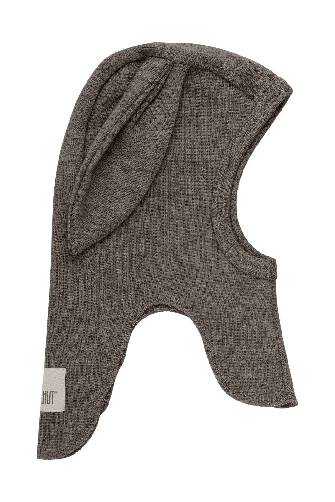 Huttelihut Balaclava Ears Wool Rib brown melange