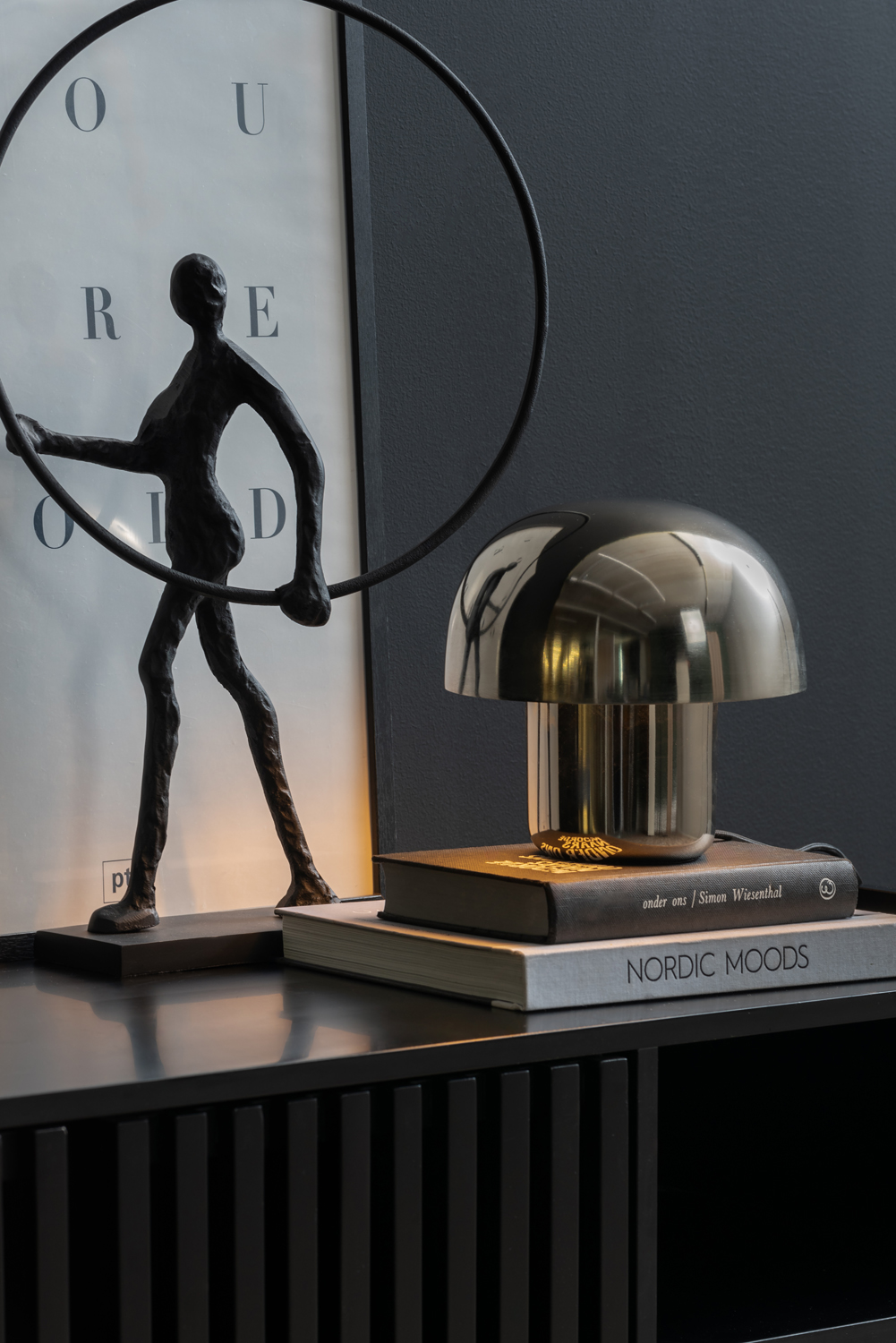 Table lamp Fat Mushroom Mini chrome plated