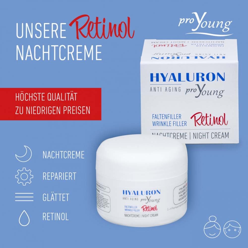 Hyaluron proYoung  Anti Aging Faltenfiller Retinol Nachtcreme