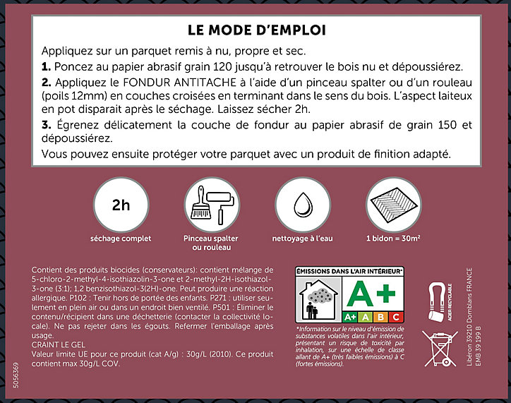 Fondur antitache parquets incolore Libéron 2,5L