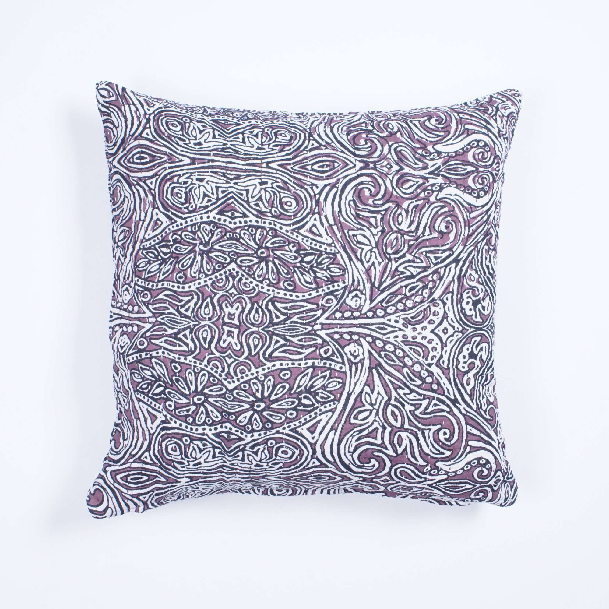 Kissenhülle 'Serif', schwarz/weiß/lila, L 40 cm, B 40 cm von fischer's lagerhaus