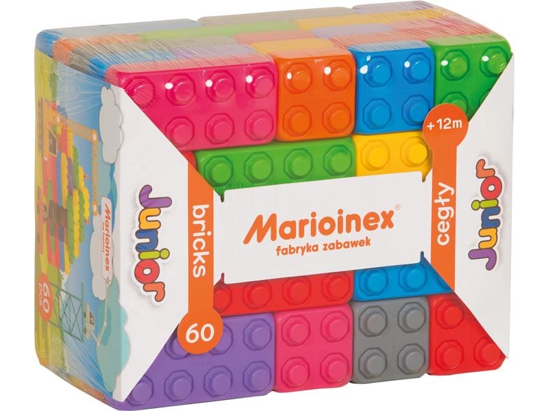 Max Bersinger Baukasten Marioinex Junior Bricks - 60 Teile Konstruktionsspielzeug