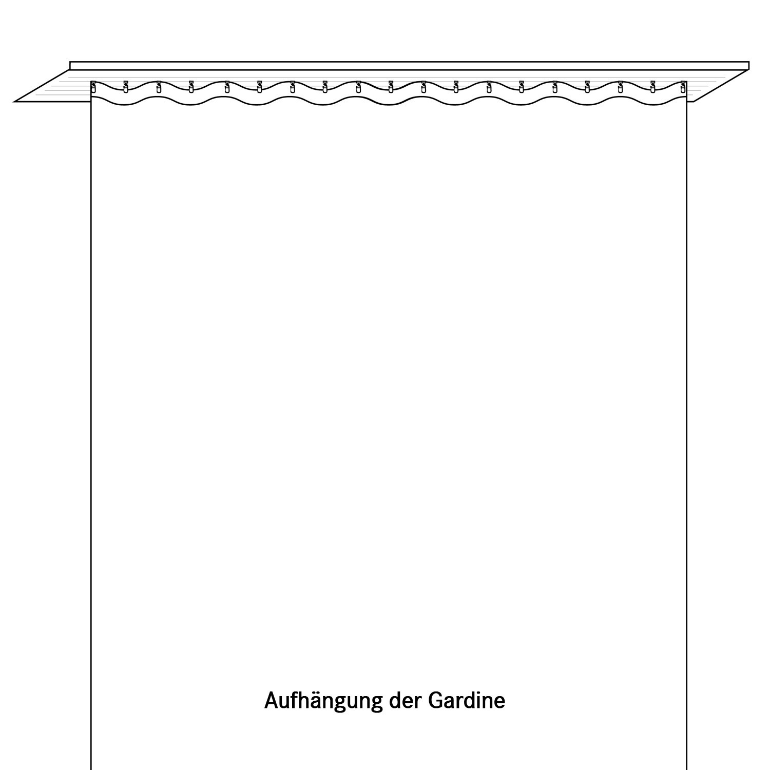 Gardine - weiß-anthrazit - 200x175 cm