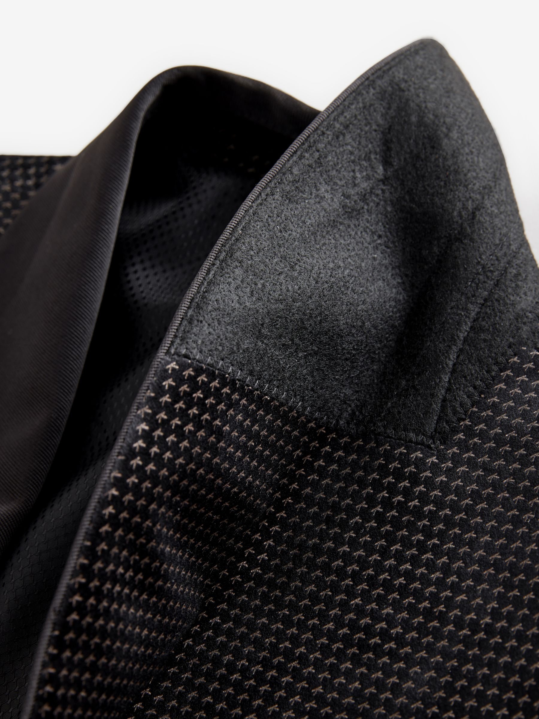 Zwart/goud - Fluwelen blazer met print