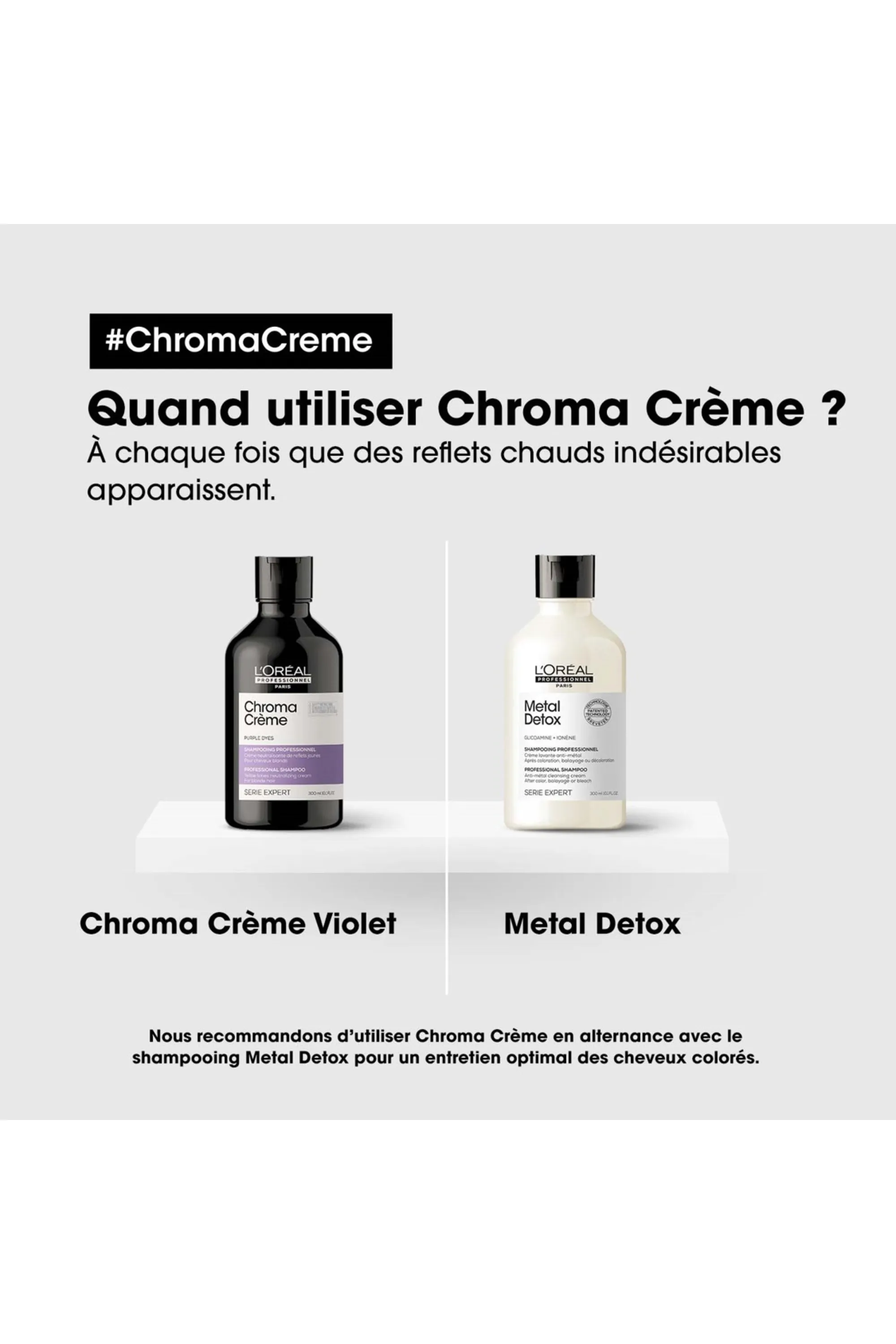 L'Oréal Professionnel Shampoing anti-reflets jaunes pour cheveux blonds Chroma Crème Violet-300 ml